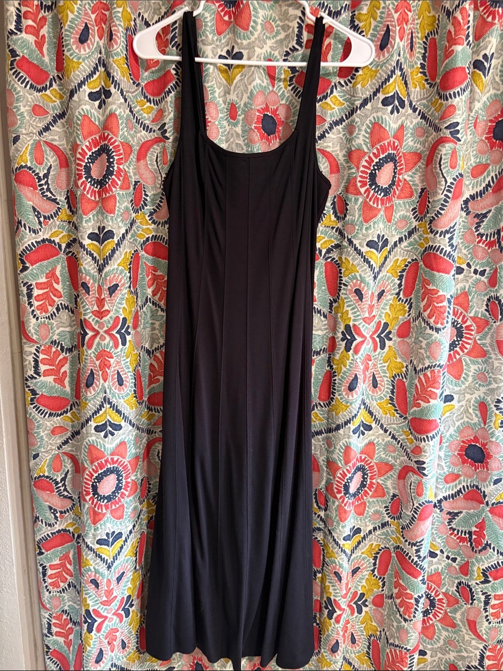 LOFT Black Midi Dress with Scoop Neck NWT